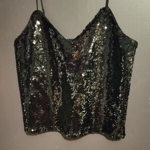 Express Shimmering Black Sequin Camisole